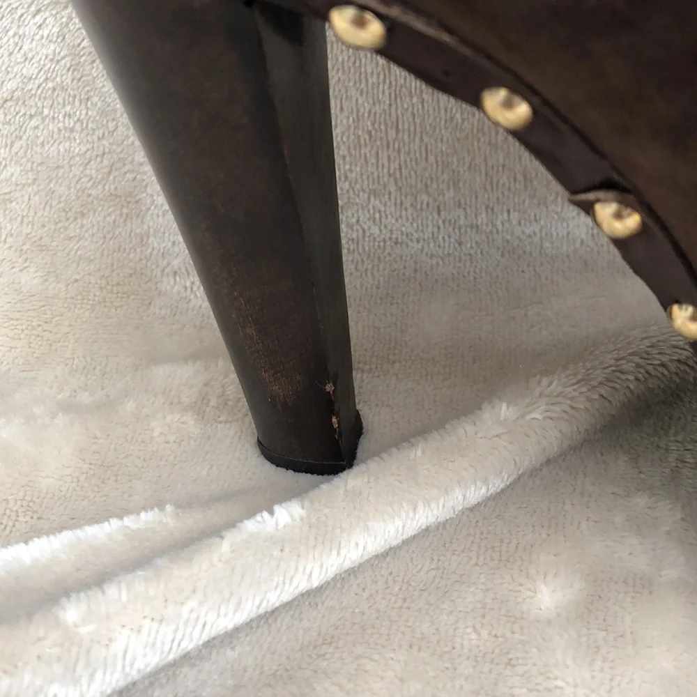 SERGIO ROSSI Chocolate Brown Suede/Leather Over the Knee Boot with Gold Studs